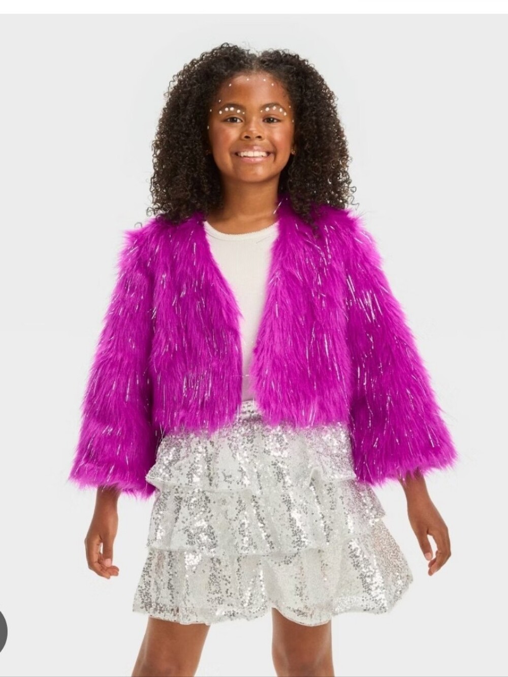 Kids Pop Star Fayx Fur Cropped Costume Jacket